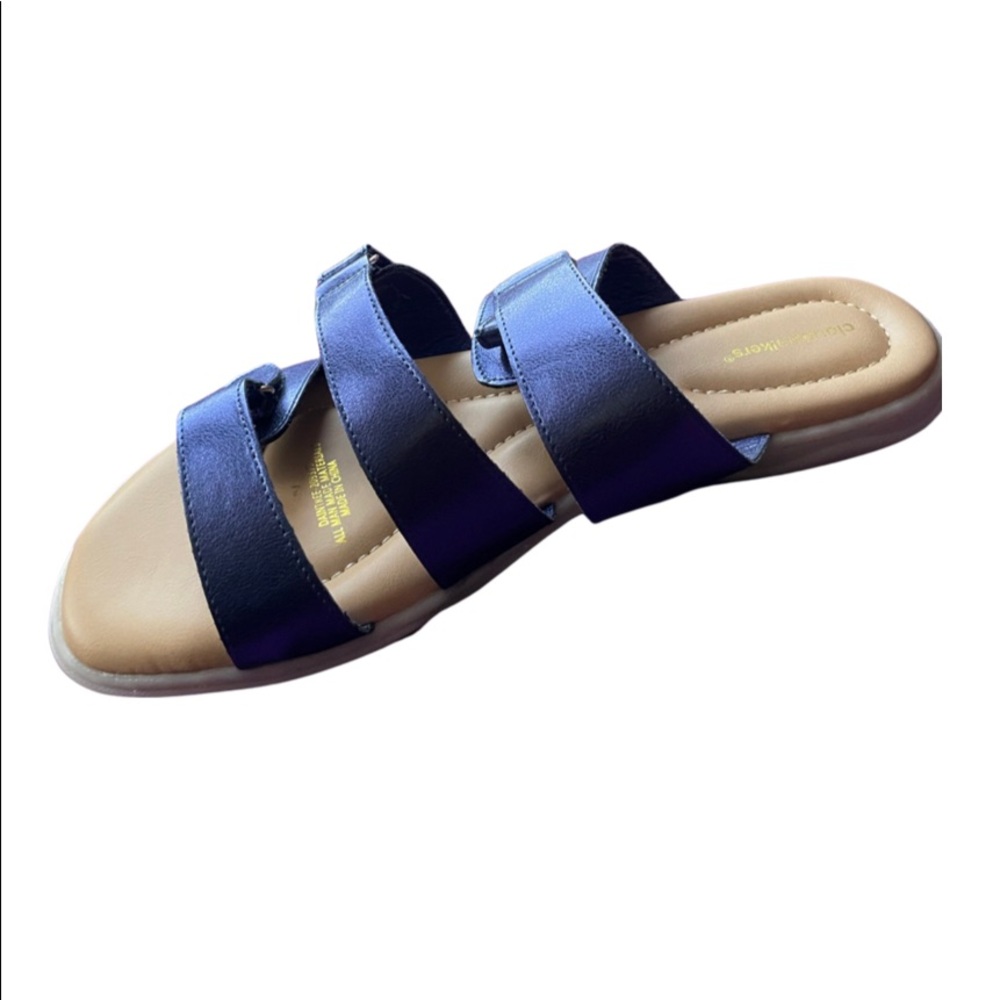 Size 13 Bree seems New Women’s Metallic Blue Open Toe Sandals 13 Wide Shoes